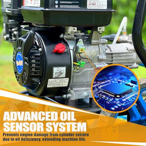 TOOLCY 212CC 7HP Gas Engine, 4 Stroke OHV Engine with Oil Sensor, Horizontal 3/4" Shaft, Replacement Gas Motor for Power Washer Pressure Washers, Easy Recoil/Electric Start - Image 4