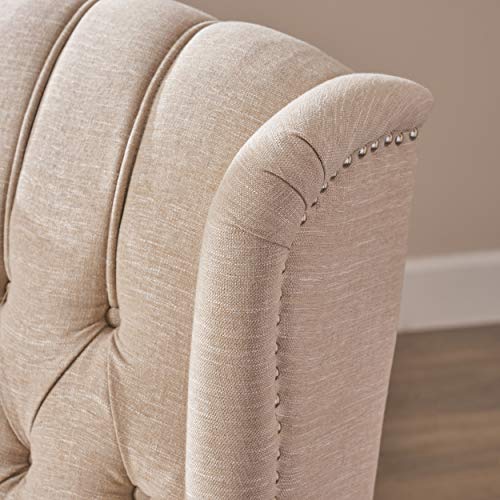 Christopher Knight Home Gdf Studio Elizabeth Tufted Fabric Recliner, Vintage Reclining Reading Armchair, Light Beige #TOP4