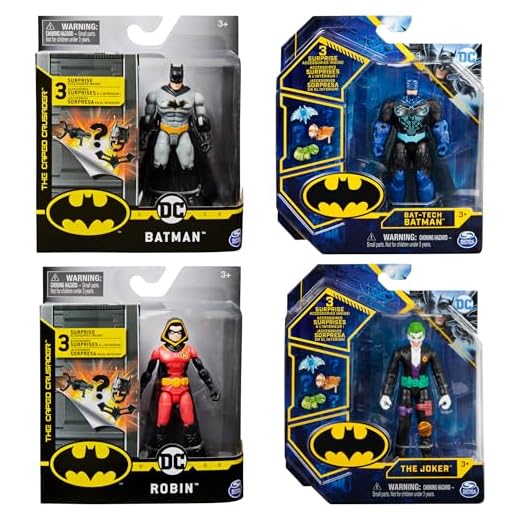 BATMAN-FIGURAS BATMAN BAT TECH 10 CM - DC COMICS - Muñecos Batman Articulados de 10 cm con 3 Accesorios - 6055946- Batman Juguete Niños 3 años + / Modelo Aleatorio (+ de 12 Modelos Coleccionables)