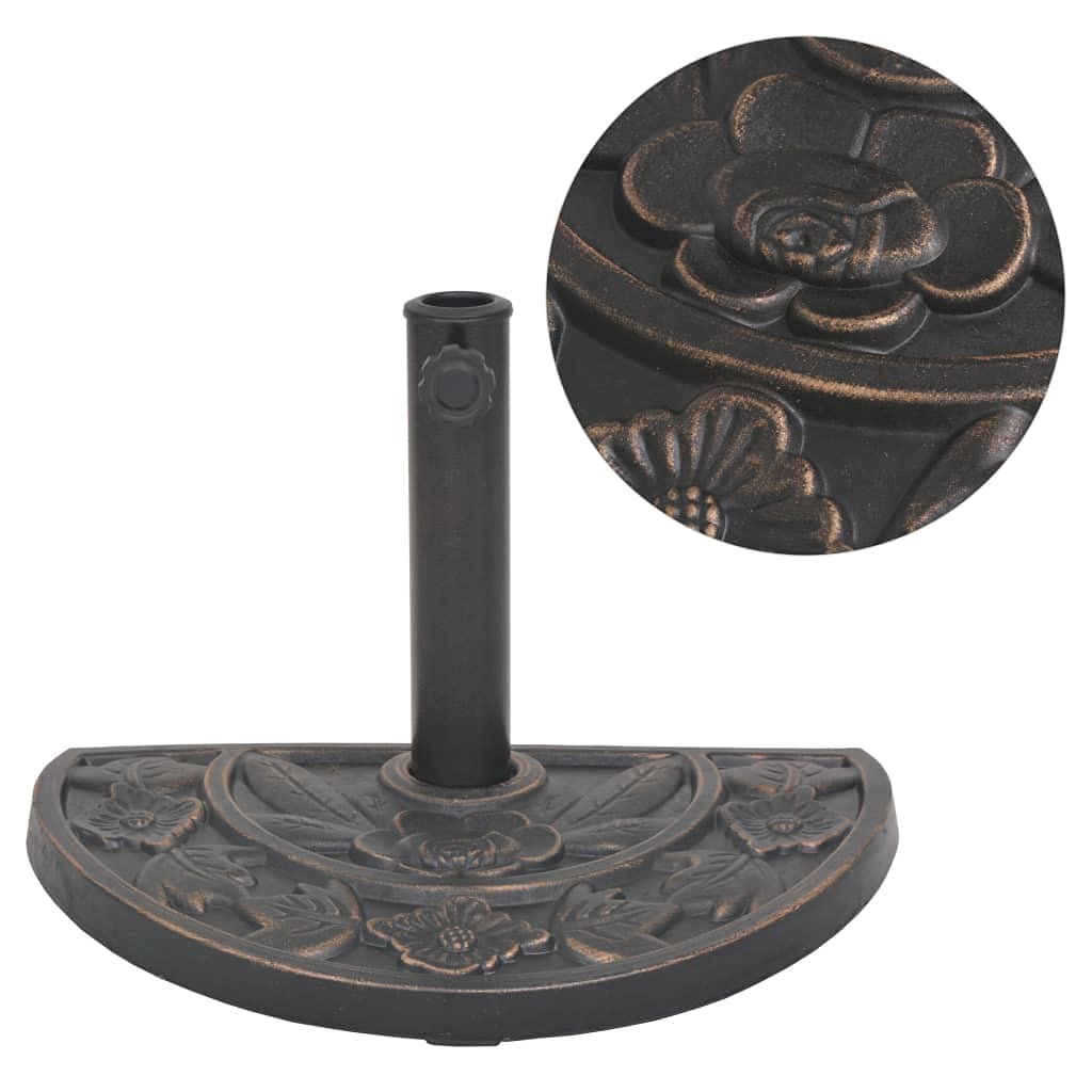 Tomostar Pied de Parasol, Support Socle de Parasol Base de Lestage en résine Demi-Cercle Bronze 9 kg