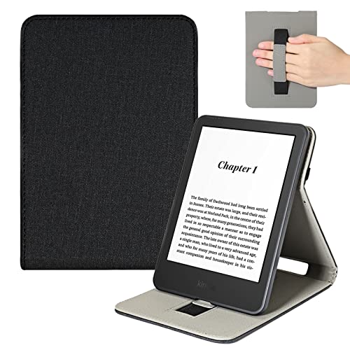 Vakarey Funda para Kindle 11 generación con Correa de Mano, Funda para Nueva Kindle 2022 6 Pulgadas,Negro