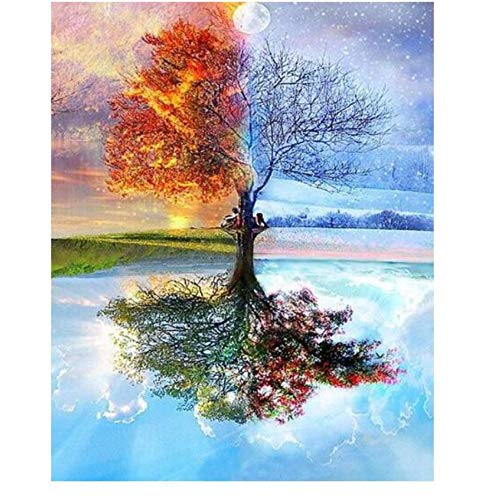 CYKEJISD Puzzle Adulte 1000 Pièces Puzzle 3D Kits De Paysages D'Arbres Quatre Saisons pour Adultes 75X50Cm Cover
