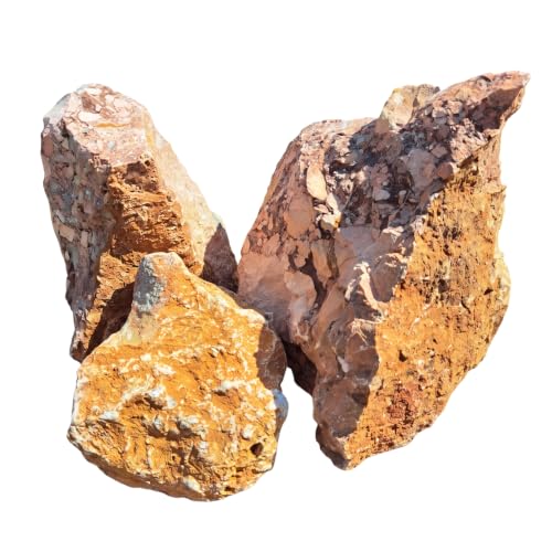 Rostrote Dekosteine 15-30 cm | Naturstein-Gartenbrocken & Gabionen 20 kg