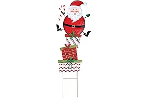 Santa on Presents Decorative Lawn Stake by Fox RiverTM Creations