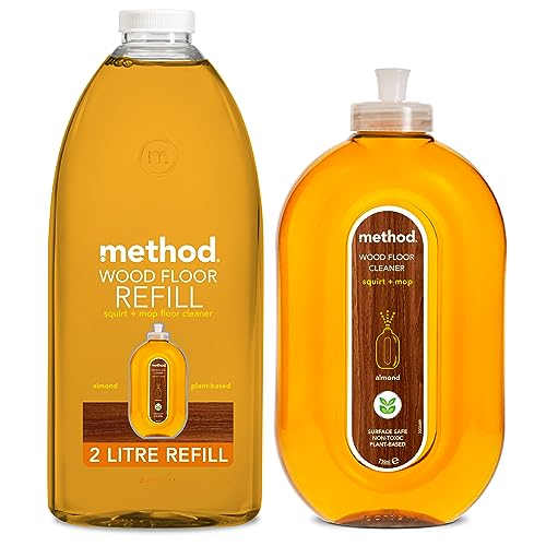 Method Wooden Floor Cleaner Almond, 739 ml + 2 Litre Refill