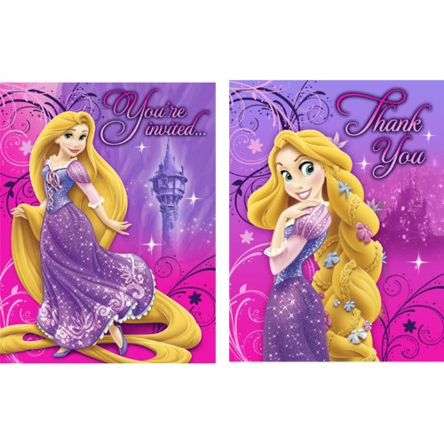 Hallmark Party Supply - Disney Princess Tangled - 8 Invitations & 8 Thank Yous