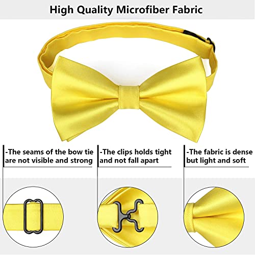 Image of HISDERN Bow Ties for Men Pretied Bowties Classic Formal Business Bow Tie Adjustable Tuxedo Bowtie for Wedding Party