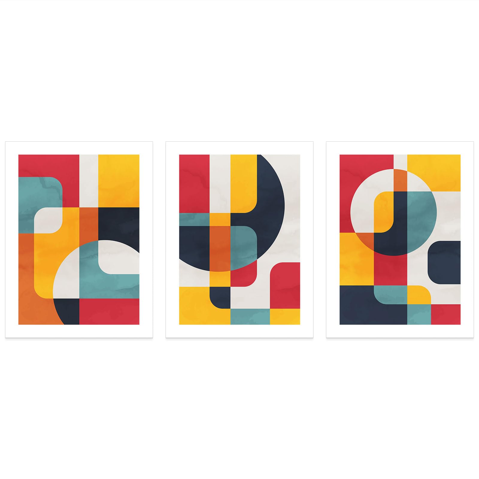 Lumalea - Zestaw 3 plakatów, tryptyk z geometrycznym wzorem, obraz na całej stronie, 3 plakaty, 50 x 70 cm