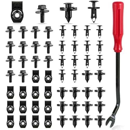 UNIGT 60PCS Engine Under Cover Splash Shield Guard Body Bolts Compatible with Nissan/Infiniti 370Z 350Z G35 G37 FX35 FX45 EX35 Bumper Fender Liner Push Retainer Fastener Rivet Clips with Tool
