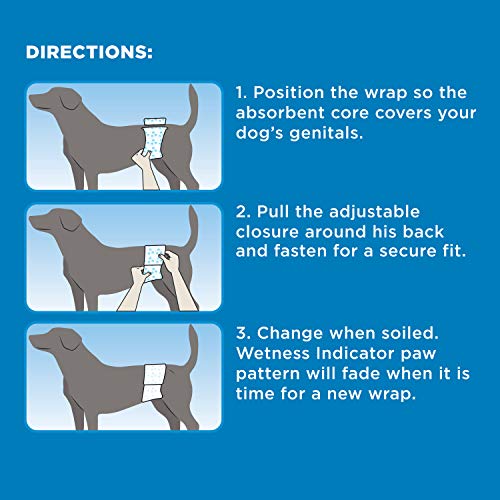 Image of Four Paws Wee-Wee Super Absorbent Disposable Adjustable Dog Potty Training Male Wraps Diapers, Leak-Proof Protection for Puppies and Small Dogs, Extra Small, 36 Count (Pack of 8)