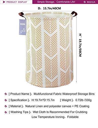 Image of Wheat Laundry Hamper Large Canvas Fabric Storage Basket