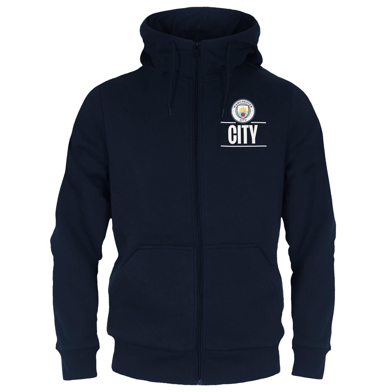 Manchester City FC - Sudadera oficial con capucha y cierre de cremallera - Para hombre - Forro polar