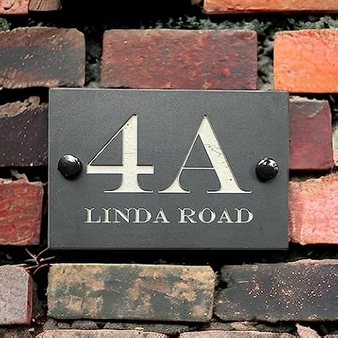 Personalised Slate House Number Sign 150x100mm Cover