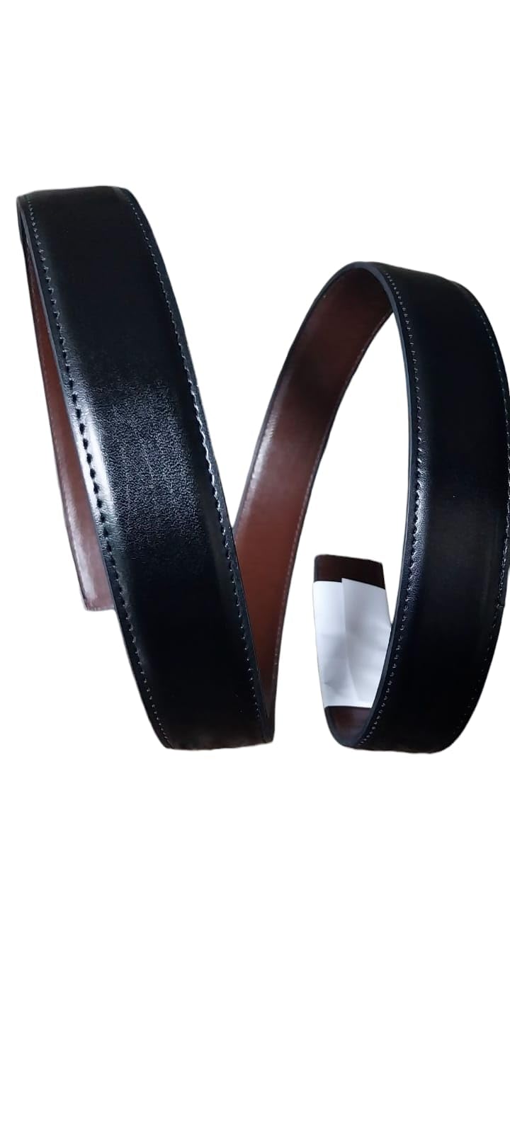 Vegan PU leather BLACK/BROWN ADJUSTABLE & REVERSIBLE formal belt strap WITHOUT HOLES & BUCKLE For all waist sizes upto 44 inches PU Leather,Belt Strap for Men’s Stylis,Pack of 1