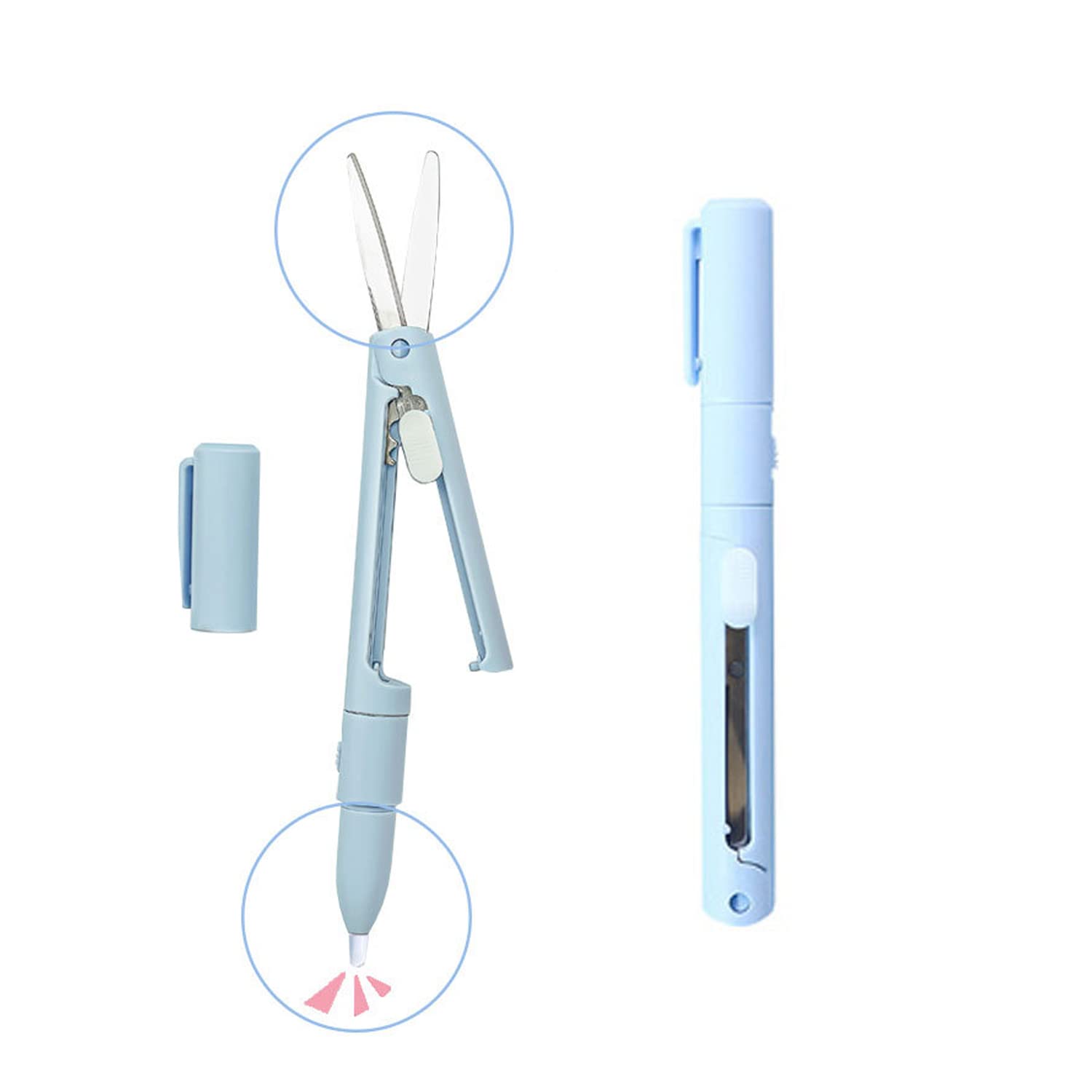 LUYAO Multifunctional Deformation Scissors - Pen Style Compact Folding Twiggy Design, Portable and Safe for Home, Office, School, DIY Crafts