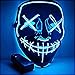 Produktbild MISOSU Halloween Maske LED Mask mit 3 Blitzmodi für Party Halloween Fasching Karneval Kostüm Cosplay Dekoration Halloween Purge Maske (Blau)