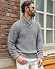LIAMERHE Men's Jumpers Casual Knitted Sweaters Crew Neck Warm Long Sleeve Winter Pullover Comfort Stand Collar Golf Tops Jumper for Men Grey XXL #1