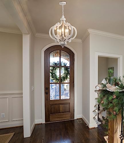 Etonimerr LS-ZJD00012-5 Wooden French Country Chandelier Light Fixture Ceiling 5-Light thumb #6