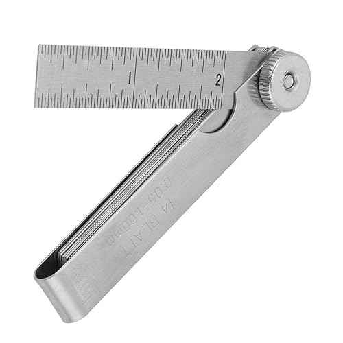 Miniatura 6 de Kadimendium Feeler Gauge - Juego de calibrador de acero inoxidable para inspección de huecos, herramienta de medición de rosca, herramienta de