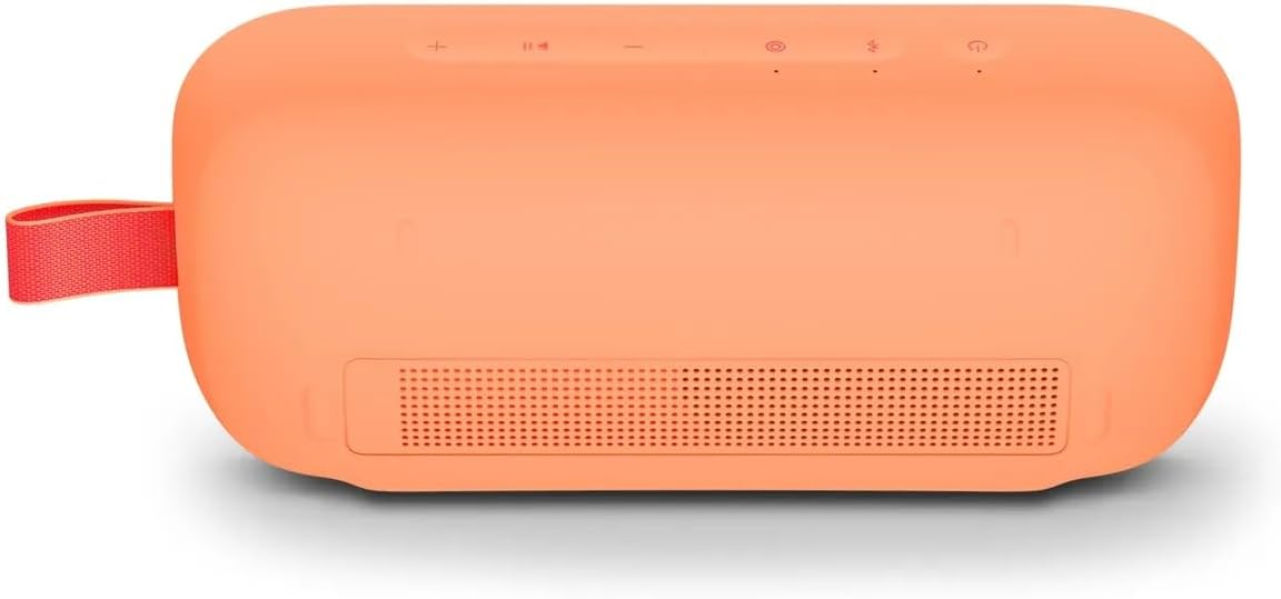 Bose SoundLink Flex Portable Bluetooth Speaker (2nd Gen), Outdoor Speaker with Hi-Fi Audio, Up to 12 Hours Battery, Waterproof and Dustproof, + Slinger Hard Travel Case & USB Plug (Sunset Peach) image 5