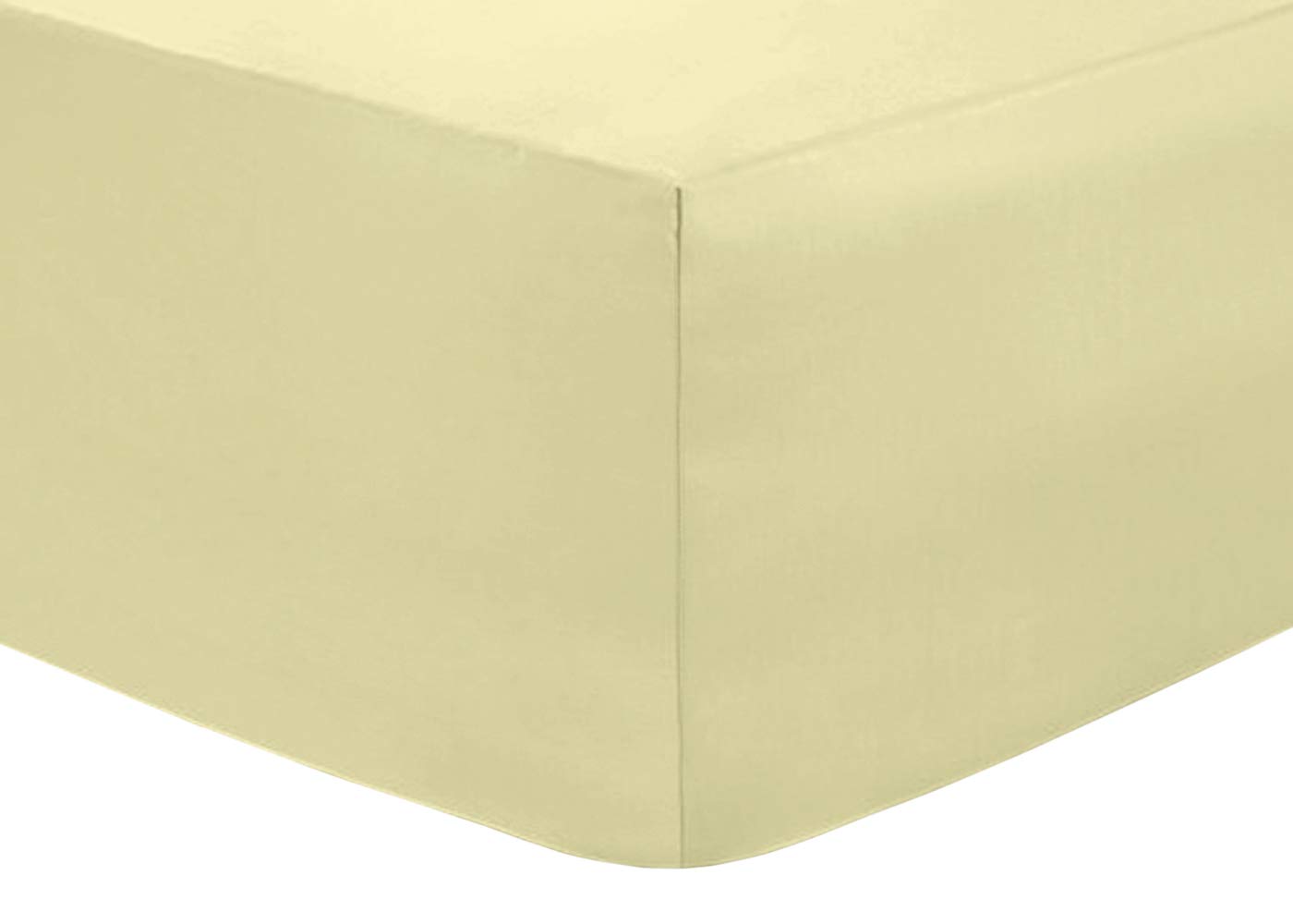 Dtex Homes Cream Deep Fitted Bed Sheets Easy-Care Non-Iron Percale 10'' / 25Cm Fitted Sheet, Single