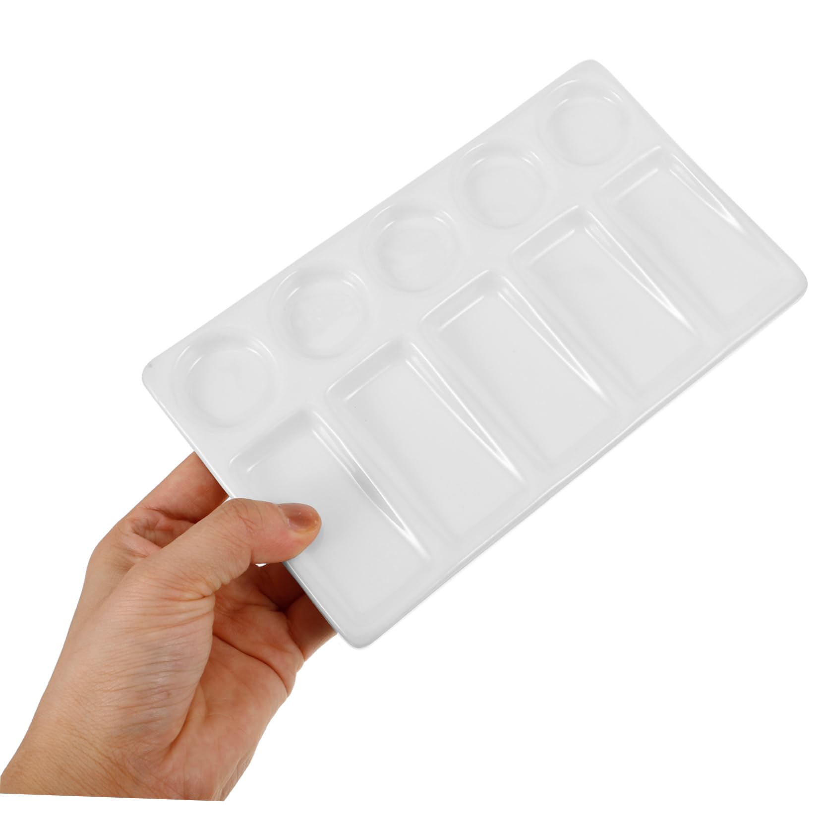 SHINEOFI Paleta de Mezcla Rectangular 10 Pozos para Acuarela y Pintura al Óleo, Superficie Antihuellas, Fácil Limpieza y Resistente a Manchas