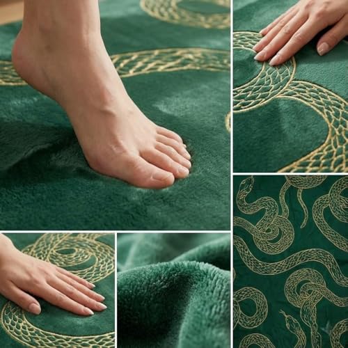 Tapete decorativo verde y dorado 5x7 pies miniatura 5