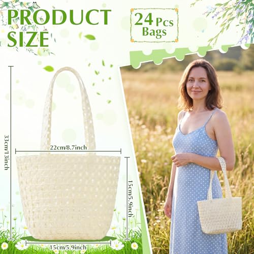 Bolso Tote de Paja Trenzada para Playa y Fiesta miniatura 2