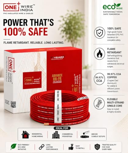Image of 1.5 SQMM | Red | 90 meter | PVC Insulated Industrial Multistrand CCA Copper Wire | High Purity Copper | Triple Layer Protection | FR Rated | Heavy Duty Electrical Cable | 10 Guage