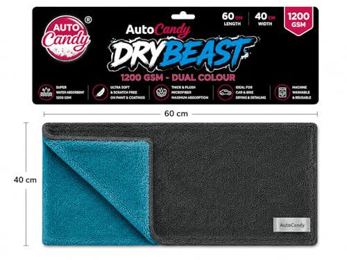 Image of DryBeast 1200 GSM Premium Microfiber Cloth for Car & Bike | 60 x 40 cm | Ultra Plush, Super Absorbent & Scratch-Free Drying Towel | Safe for Paint, PPF, Ceramic Coating & Glass(60 x40 XL)
