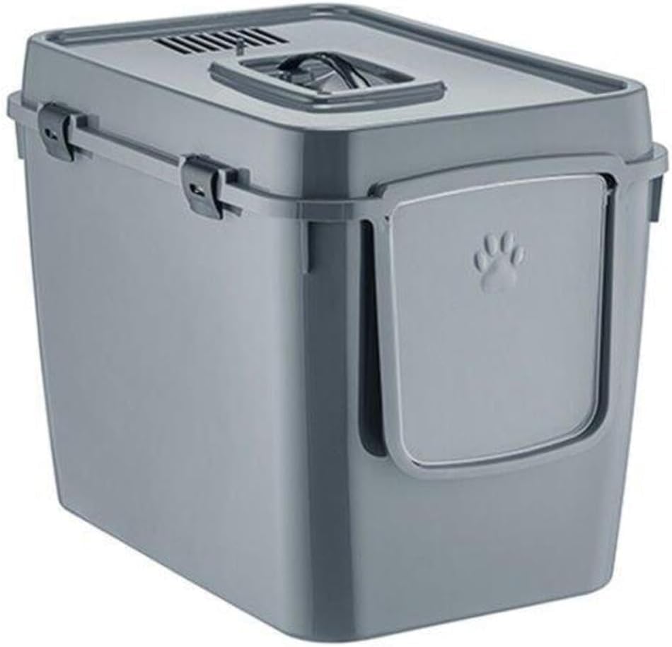 XL Kapalı Kedi Tuvaleti XXL 57x39x43 Gri - Görsel 1