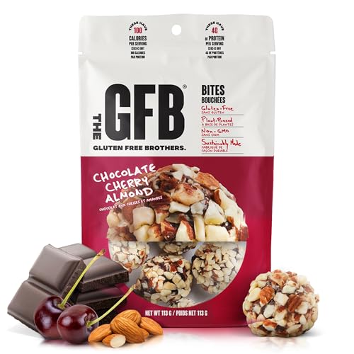 The GFB Chocolate Cherry Almond Protein Bites - Gluten Free Protein Balls – Non GMO, Soy Free...