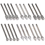 Juego de brocas de diamante de vástago de 3 mm que se adapta a la mayoría de taladros eléctricos profesionales y herramientas giratorias o amoladora de troquel, incluyendo Dremel, Craftsman, Chicago y más, lo mejor para reemplazar brocas de uñas