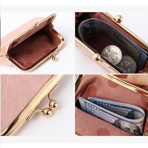 Image of Cute Floral Buckle Coin Purses Vintage Pouch Kiss-lock Change Purse Wallets