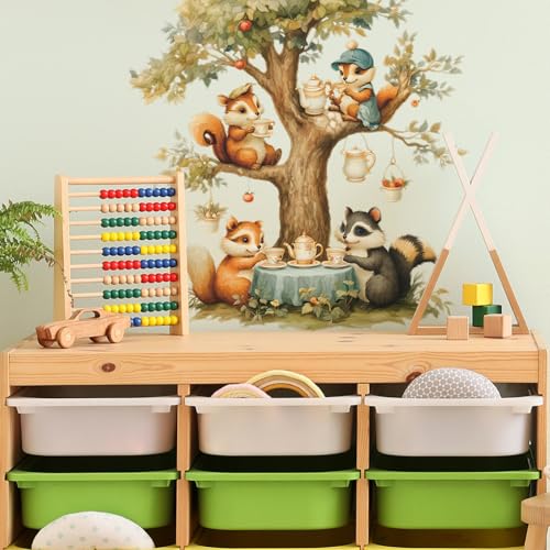 Vinilo Decorativo Achang Ardilla y Mapache para Pared miniatura 4