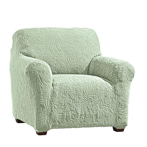 Collections Etc Embossed Tropical Design Stretch Furniture Cover Sage Chair