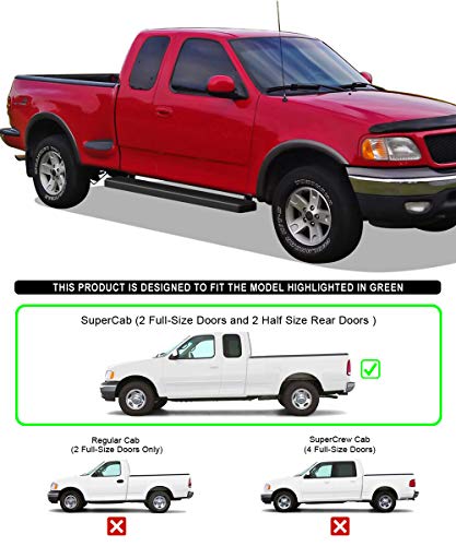 Estribos de Acero Inoxidable Negro 6in para Ford F150 F250 miniatura 2