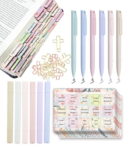 Bible Journaling Kit, Bible Cross Paper Clips, Bible Highlighters and Pens No Bleed