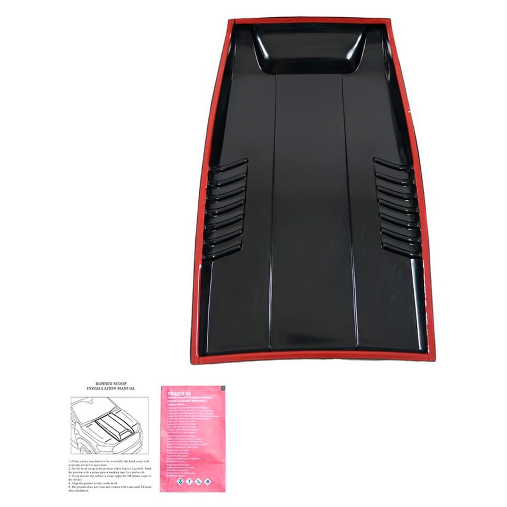 Oneway Motorhaubenhutze kompatibel mit Ford Ranger T7/T8 2015-2022 - Schwarz glänzend