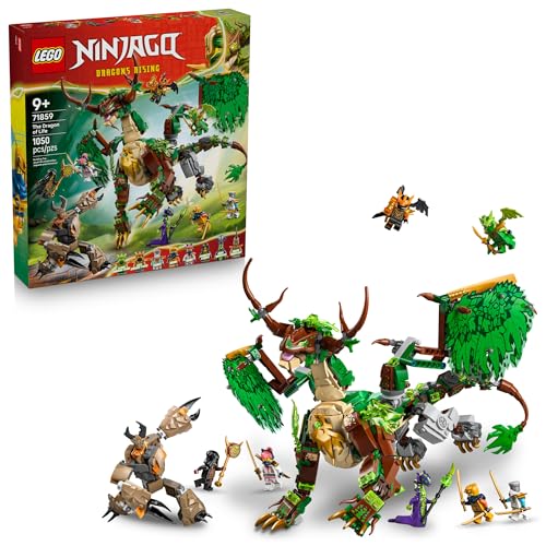 LEGO NINJAGO The Dragon of Life Building Toy for Boys & Girls - Poseable Dragon Toy Figure & Playset for Kids, Ages 9+ - W/Mini Mech & 8 Minifigures for Pretend Play - Gift Idea for Birthdays - 71859