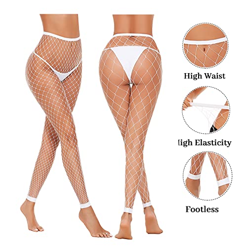 Image of Avidlove Fishnet Stockings for Women Footless High Waist Fishnets Tight | Thigh High Stockings, Open Toe, High Stretch, Comfortable, Gothic Costume, Rave Outfits, for Cosplay, Halloween