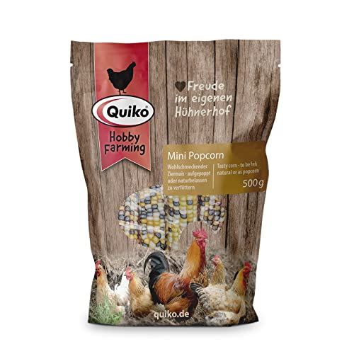 Quiko Hobby Farming Mini Popcorn 500g - pour Poules, cailles & volailles - Friandise Saine et Naturelle - Source d'énergie très digeste - Favorise Le picage Naturel