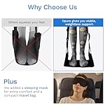 Airplane Foot Hammock for Plane Travel - Adjustable Foot Rest with Sleep Eye Mask Set- Best Airplane Gadgets - Long Flight Must Haves for Comfortable Leg Support - Image 4
