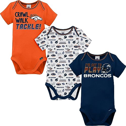 Image of Gerber NFL unisex-baby Nfl Team 3 Pack Short Sleeve Onesie Bodysuit