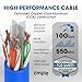 Cmple - Cat6 Cable 1000ft Bulk Lan Ethernet Cat 6 Wire Network UTP 23AWG CMR Riser 10Gbps 550 MHz Pull Box 1000 Feet, Blue