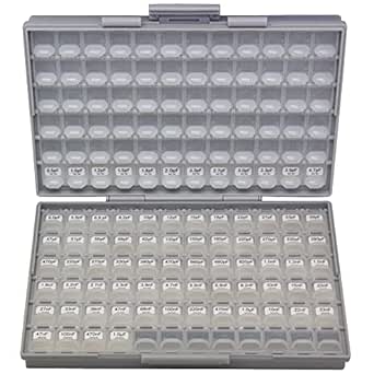12 AideTek SMD SMT Resistor Capacitor 72 Compartments Box Organizer Storage US E - Foto 7