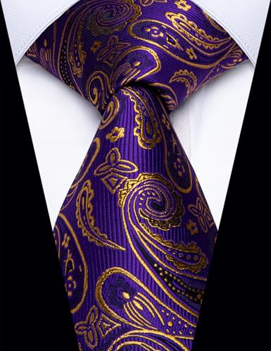 Image of YourTies Paisley Men's Necktie Woven Silk Floral Ties for Men Designer Formal Business Party Wedding