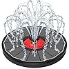 SZMP Solar Fountain Glass Panel with Flower, 3.5W Bird Bath Fountains Solar Powered Water Fountain for Humingbirds with 7 Nozzle & 4 Fixer, Solar Fountain Pump for Bird Bath, Garden, Pond, Pool