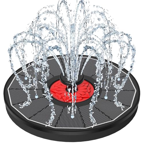 SZMP Solar Springbrunnen, 2025 Upgrade 3.5W Glas Solarpanel Solar Teichpumpe für Außen mit 8 Düsen & 4 Fixe Rohre, Solar...