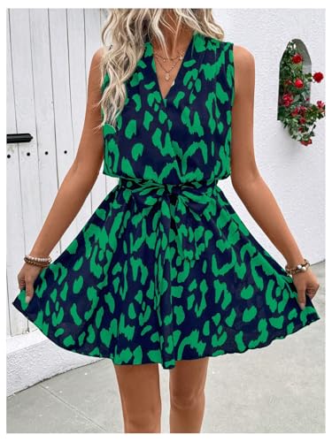 Image of SOLY HUX Women's Summer Wrap Dress Flowy Belted Vacation Short Dresses